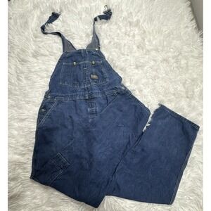 Vintage 60s OshKosh B'Gosh Bib Denim Jean Overalls Mens 38x30 USA "Lucky Clover"